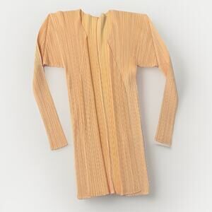 Pleats Please Issey Miyake Vintage Long Pleated Cardigan Jacket Size 3 Japan